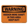 thumbnail image 1 of SignMission OS-WS-A-1218-L-12172 12 x 18 in. OSHA Warning Sign - Hidden Mine Shafts in This Area Keep Out, 1 of 6