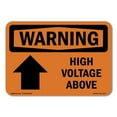 thumbnail image 1 of SignMission OS-WS-A-1218-L-12177 12 x 18 in. OSHA Warning Sign - High Voltage Above with Symbol, 1 of 6