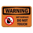 thumbnail image 1 of SignMission OS-WS-A-1218-L-12186 12 x 18 in. OSHA Warning Sign - Hot Surface Do Not Touch with Symbol, 1 of 6