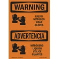 thumbnail image 1 of OSHA WARNING Sign - Liquid Nitrogen Wear Gloves Bilingual | Aluminum Sign | Protect Your Business, Work Site, Warehouse & Shop Area | Made in the USA, 1 of 6