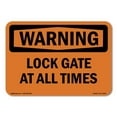 thumbnail image 1 of OSHA WARNING Sign - Lock Gate At All Times | Aluminum Sign | Protect Your Business, Construction Site, Warehouse & Shop Area | Made in the USA, 1 of 6
