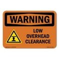thumbnail image 1 of OSHA WARNING Sign - Low Overhead Clearance With Symbol | Aluminum Sign | Protect Your Business, Construction Site, Warehouse & Shop Area | Made in the USA, 1 of 6