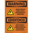 thumbnail image 1 of OSHA WARNING Sign - Never Remove Panel Bilingual | Aluminum Sign | Protect Your Business, Construction Site, Warehouse & Shop Area | Made in the USA, 1 of 6