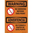 thumbnail image 1 of OSHA WARNING Sign - No Smoking Beyond This Point Bilingual | Aluminum Sign | Protect Your Business, Work Site, Warehouse & Shop Area | Made in the USA, 1 of 6