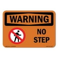 thumbnail image 1 of SignMission OS-WS-A-1218-L-12275 12 x 18 in. OSHA Warning Sign - No Step with Symbol, 1 of 6