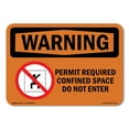 thumbnail image 1 of OSHA WARNING Sign - Permit Required Confined With Symbol | Aluminum Sign | Protect Your Business, Construction Site, Warehouse & Shop Area | Made in the USA, 1 of 6