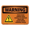 thumbnail image 1 of OSHA WARNING Sign - Pinch Point Contact With Vehicle With Symbol | Aluminum Sign | Protect Your Business, Work Site, Warehouse & Shop Area | Made in the USA, 1 of 6