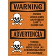 thumbnail image 1 of SignMission OS-WS-A-1218-L-12765 12 x 18 in. OSHA Warning Sign - Poison Check MSDS Follow Safety Guidelines, 1 of 6