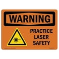 thumbnail image 1 of SignMission OS-WS-A-1218-L-12777 12 x 18 in. OSHA Warning Sign - Practice Laser Safety, 1 of 6