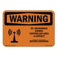 thumbnail image 1 of OSHA WARNING Sign - Rf Microwave Energy Controlled Area Custom | Aluminum Sign | Protect Your Business, Work Site, Warehouse & Shop Area | Made in the USA, 1 of 6