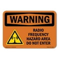thumbnail image 1 of SignMission OS-WS-A-1218-L-12368 12 x 18 in. OSHA Warning Sign - Radio Frequency Hazard Area with Symbol, 1 of 6