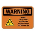 thumbnail image 1 of SignMission OS-WS-A-1218-L-12788 12 x 18 in. OSHA Warning Sign - Radio Frequency Radiation Hazard Area, 1 of 6