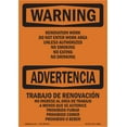 thumbnail image 1 of SignMission OS-WS-A-1218-L-12805 12 x 18 in. OSHA Warning Sign - Renovation Work Do Not Enter Work Area, 1 of 6