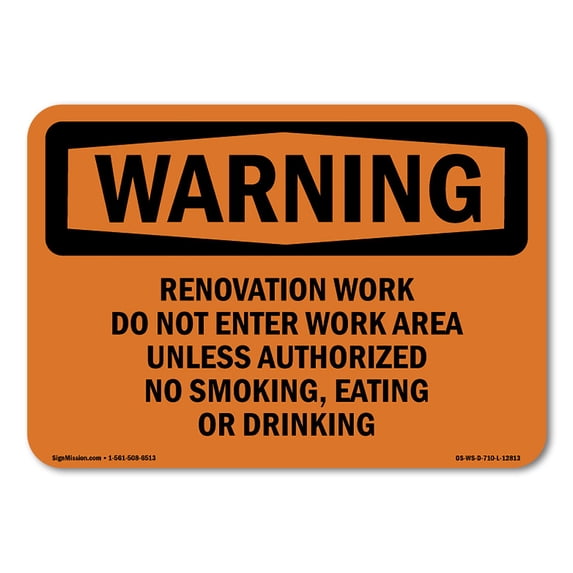 SignMission OS-WS-A-1218-L-12813 12 x 18 in. OSHA Warning Sign ...