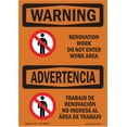 thumbnail image 1 of SignMission OS-WS-A-1218-L-12807 12 x 18 in. OSHA Warning Sign - Renovation Work Do Not Enter Work Area, 1 of 6