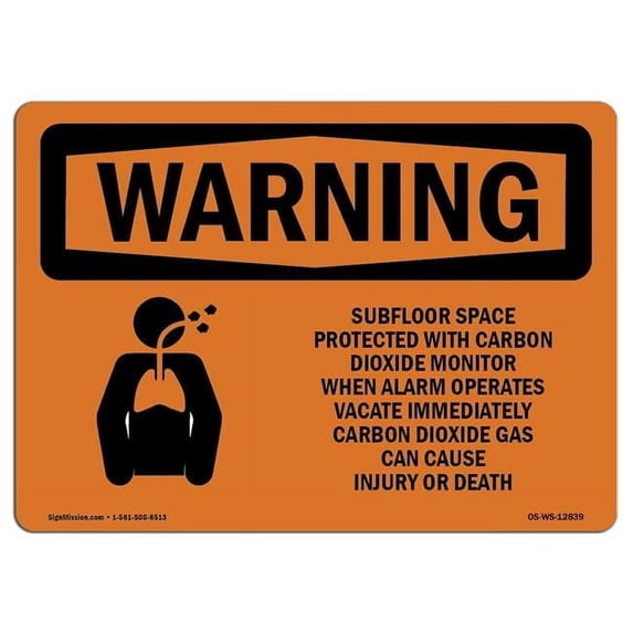 SignMission OS-WS-A-1218-L-12839 12 x 18 in. OSHA Warning Sign - Subfloor Space Protected with Symbol