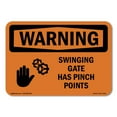 thumbnail image 1 of OSHA WARNING Sign - Swinging Gate Has Pinch Points With Symbol | Aluminum Sign | Protect Your Business, Work Site, Warehouse & Shop Area | Made in the USA, 1 of 6