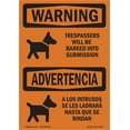 thumbnail image 1 of OSHA WARNING Sign - Trespassers Barked Submission Bilingual | Aluminum Sign | Protect Your Business, Work Site, Warehouse & Shop Area | Made in the USA, 1 of 6