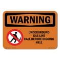 thumbnail image 1 of OSHA WARNING Sign - Underground Gas Line Call #811 | Aluminum Sign | Protect Your Business, Construction Site, Warehouse & Shop Area | Made in the USA, 1 of 6