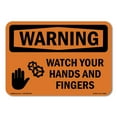 thumbnail image 1 of SignMission OS-WS-A-1218-L-12895 12 x 18 in. OSHA Warning Sign - Watch Your Hands & Fingers, 1 of 6