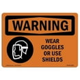 thumbnail image 1 of SignMission OS-WS-A-1218-L-12920 12 x 18 in. OSHA Warning Sign - Wear Goggles or Use Shields, 1 of 6