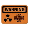thumbnail image 1 of SignMission OS-WS-A-1218-L-12949 12 x 18 in. OSHA Warning Sign - X-Ray Equipment Restricted Area with Symbol, 1 of 6
