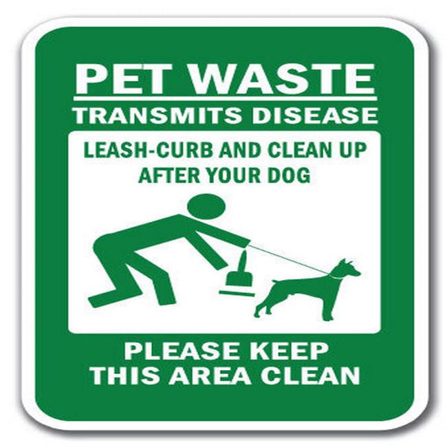SignMission 12 x 18 in. Pet Waste Transmits Disease LeashCurb & Clean