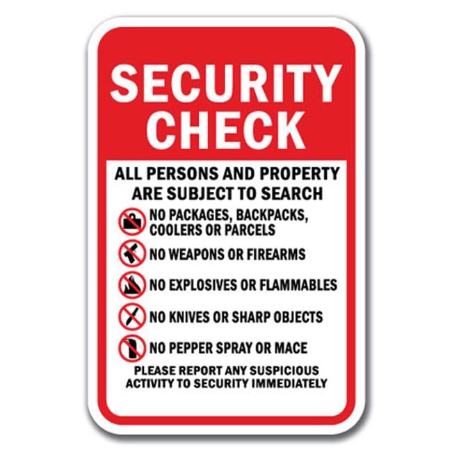 SignMission A-1218 Security Check - S Chec 12 x 18 in. Security Check ...