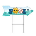 thumbnail image 1 of SignMission  12 x 36 in. Corrugated Plastic Single Sided Arrow Sign - The Pool is Open, 1 of 1