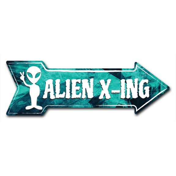 SignMission 12 x 36 in. Indoor & Outdoor Decor Direction Sticker Vinyl Wall Decals - Alien X-Ing - 24 in.