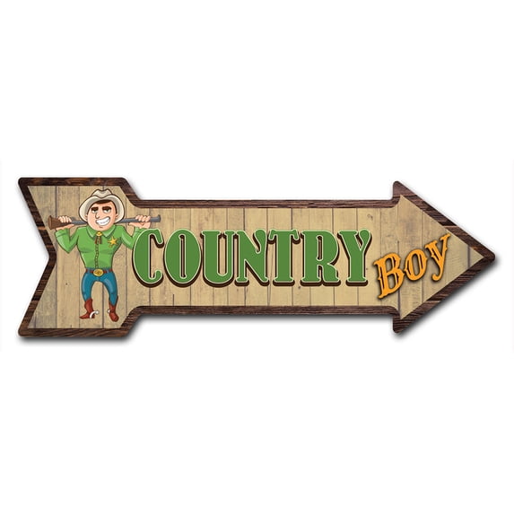 SignMission 12 x 36 in. Indoor & Outdoor Decor Direction Sticker Vinyl Wall Decals - Country Boy - 24 in.