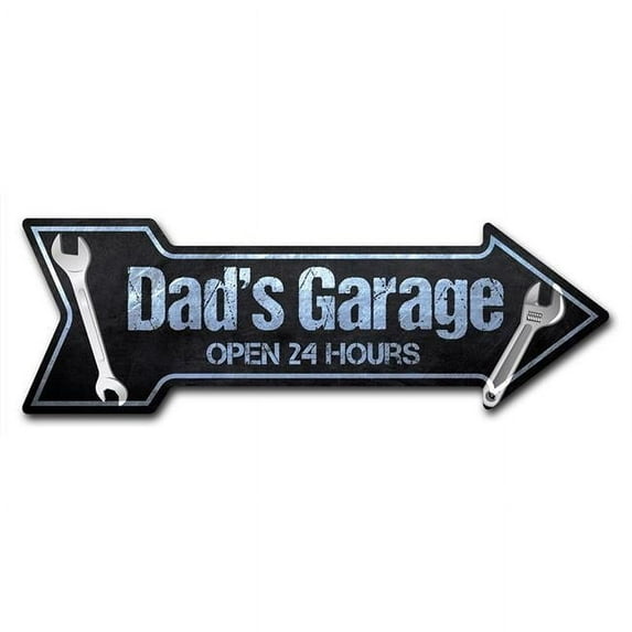 SignMission 12 x 36 in. Indoor & Outdoor Decor Direction Sticker Vinyl Wall Decals - Dads Garage - 24 in.