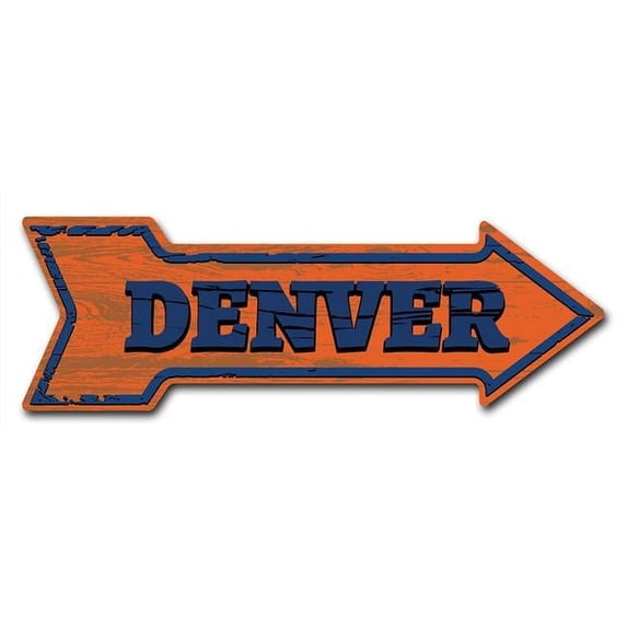 SignMission 12 x 36 in. Indoor & Outdoor Decor Direction Sticker Vinyl Wall Decals - Denver - 24 in.