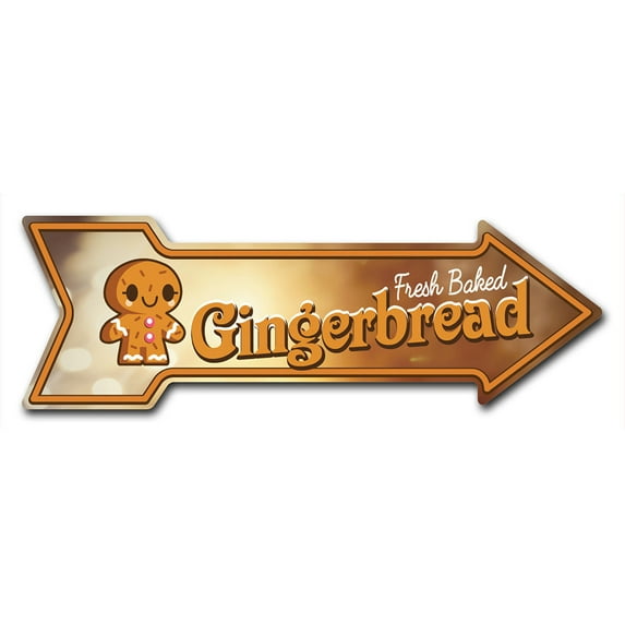 SignMission Decal Art Gingerbread Decal Indoor/ Outdoor Decor 24" Direction Sticker Vinyl Wall Decals
