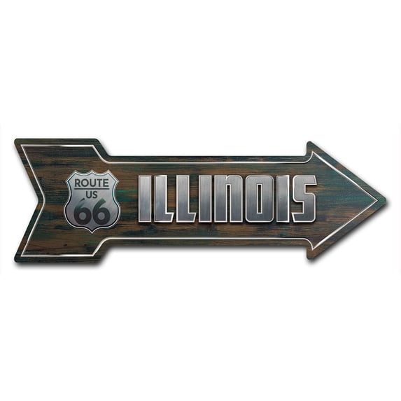 SignMission 12 x 36 in. Indoor & Outdoor Decor Direction Sticker Vinyl Wall Decals - Illinois 66 - 24 in.