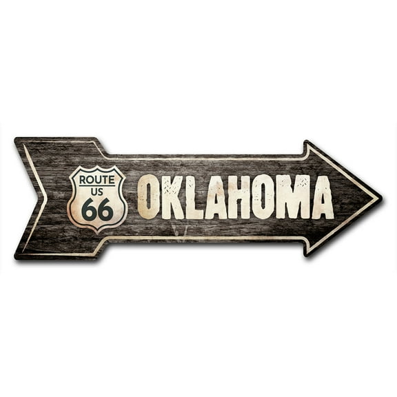 SignMission 12 x 36 in. Indoor & Outdoor Decor Direction Sticker Vinyl Wall Decals - Oklahoma 66 2 - 24 in.