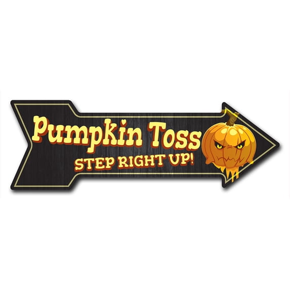 SignMission 12 x 36 in. Indoor & Outdoor Decor Direction Sticker Vinyl Wall Decals - Pumpkin Toss - 24 in.