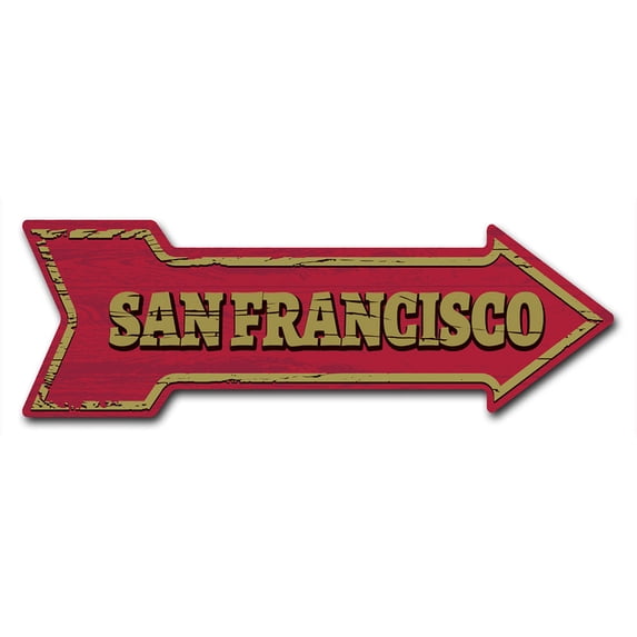 SignMission 12 x 36 in. Indoor & Outdoor Decor Direction Sticker Vinyl Wall Decals - San Francisco - 24 in.