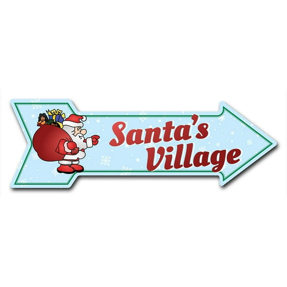 SignMission 12 x 36 in. Indoor & Outdoor Decor Direction Sticker Vinyl Wall Decals - Santas Village - 24 in.