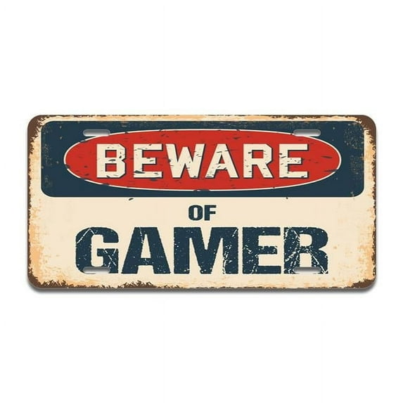 Retired Gamer Aluminum License Plate| Retired Not Expired License Plate 12" X 6" Fits Any Car Truck SUV RV or Trailer | Made in The USA