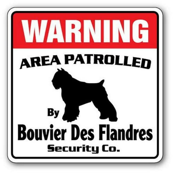 SignMission 12 x 8 in. Decal - Bouvier Des Flandres Security - Area Patrolled