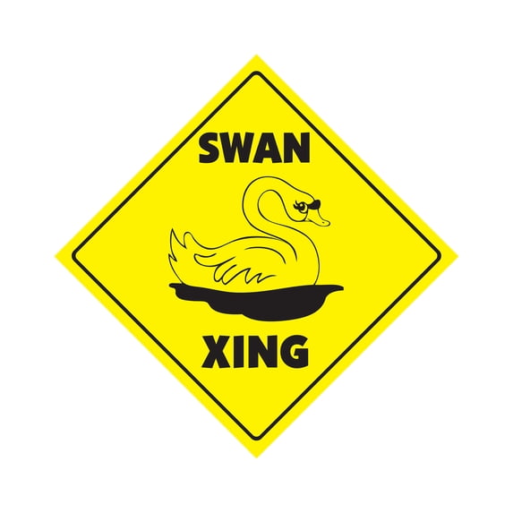 Swan Crossing Sign Zone Xing | Indoor/Outdoor | 14" Tall animal lover bird water fowl