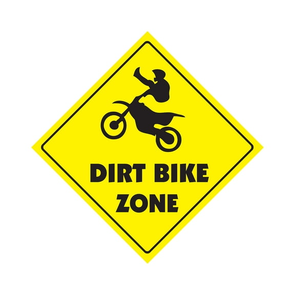 SignMission X-14-DIRT BIKE 14 x 14 in. Dirt Bike Crossing Zone Xing Sign