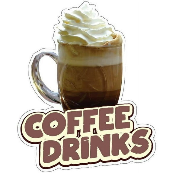 Coffee Drinks 16" Decal Concession Stand Food Truck Sticker
