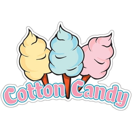 SignMission 16 in. Decal Concession Stand Food Truck Sticker - Cotton Candy