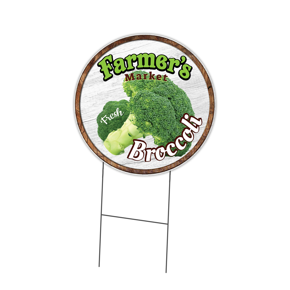 SignMission C-16-CIR-DS-WS- Broccoli 16 in. Double Sided Corrugated ...