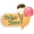 thumbnail image 1 of Ice Cream Order Here 16" Decal Concession Stand Food Truck Sticker, 1 of 2