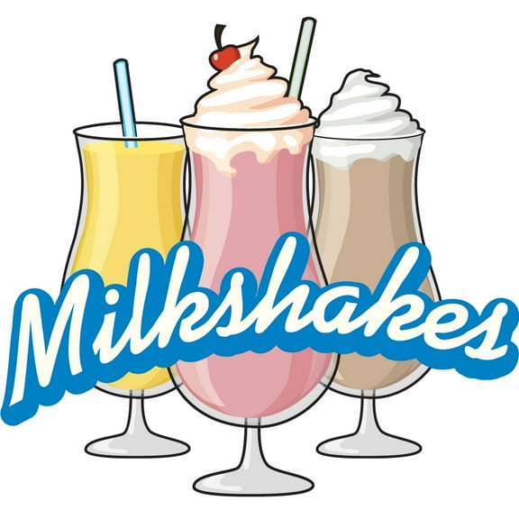 MILKSHAKES 16" Concession Decal sign cart trailer stand sticker equipment