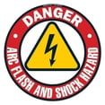 thumbnail image 1 of SignMission 16 in. Non-Slip Floor Marker Circle Vinyl Decal - Arc Flash & Shock Hazard 2, 1 of 3
