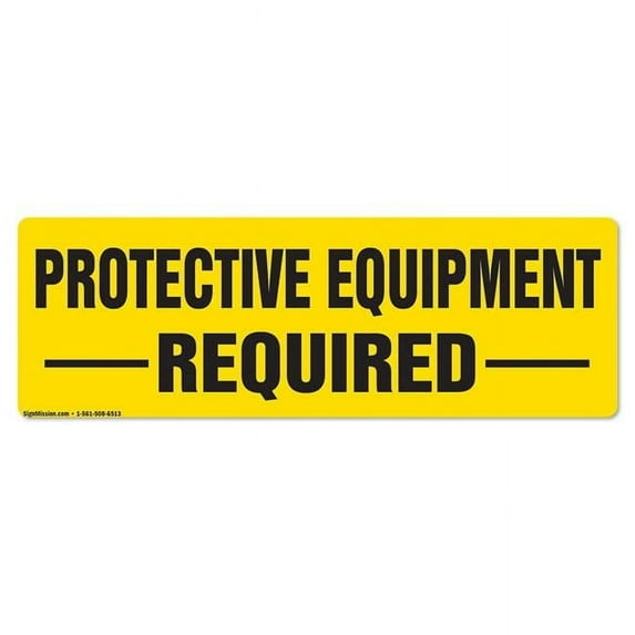 Protective Equipment Required Non-Slip Floor Marker | 16" Circle Vinyl Decal | Protect Your Business, Work Place & Customers | Made in The USA